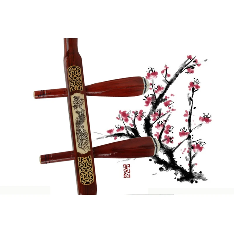 Китайская Сучжоу эрху качественная резьба по кости красного дерева erhu