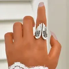 Кольцо женское регулируемое, серебристого цвета, в готическом стиле, стимпанк, кольцо с крыльями ангела