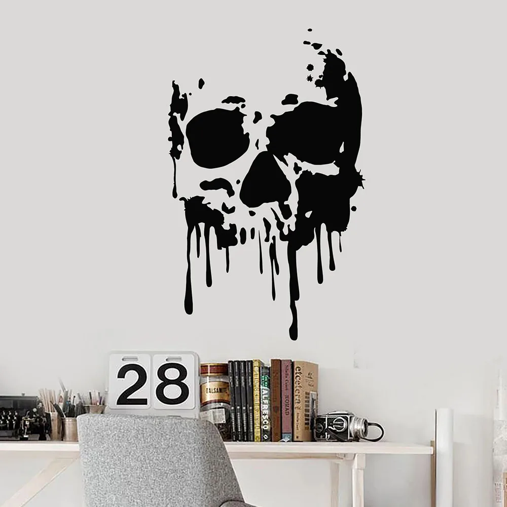 

Gothic Horror Style Wall Decal Death Ghost Art Skull Bone Teens Bedroom Haunted House Party Interior Decor Vinyl Stickers Q316
