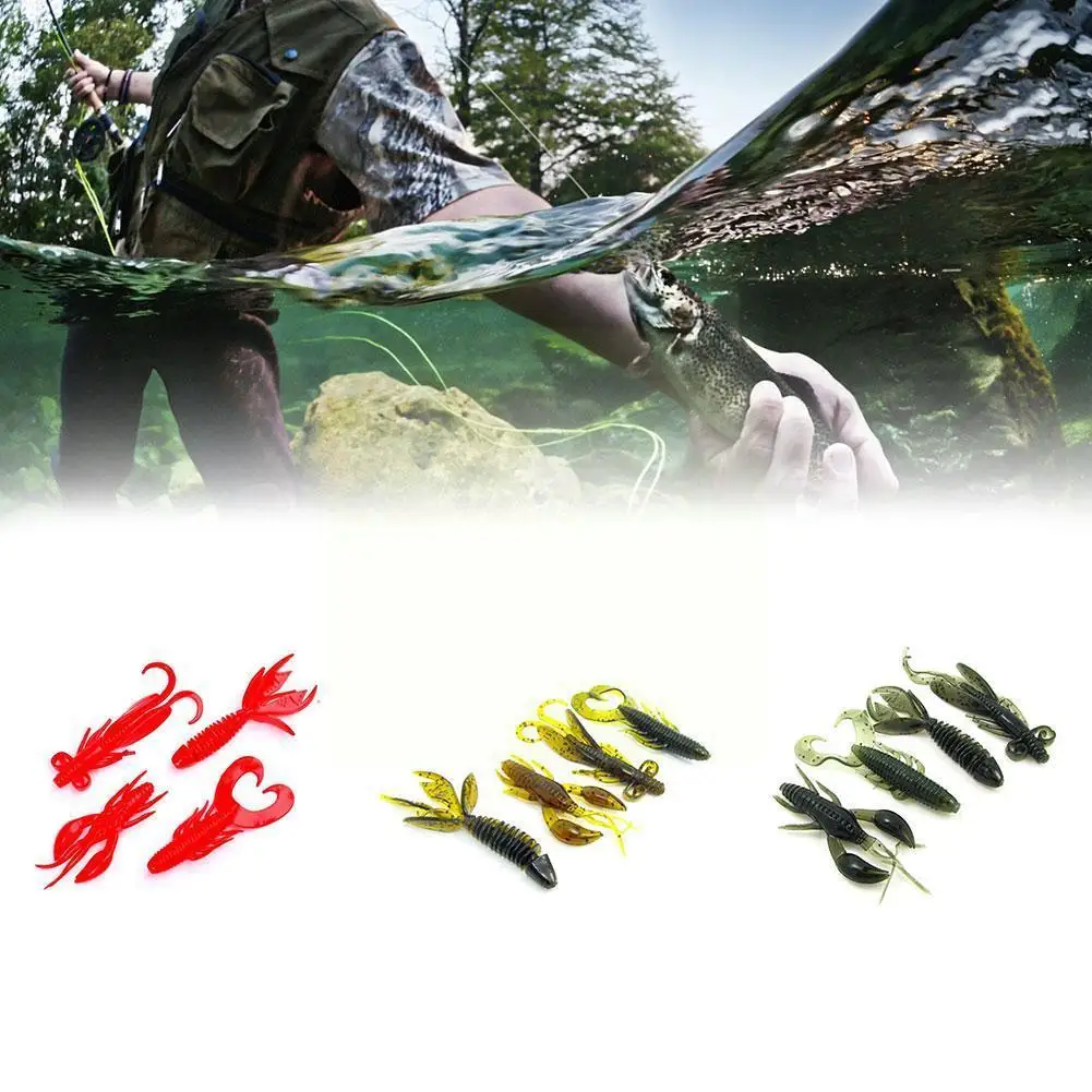 

4Pcs/Set Soft Worm Shrimp Lure Fish Swimbait Bait Jig Swivel Bait Tackle Bait Shape Bass Wobbler Fishing Fake Artificial Sh T4W8