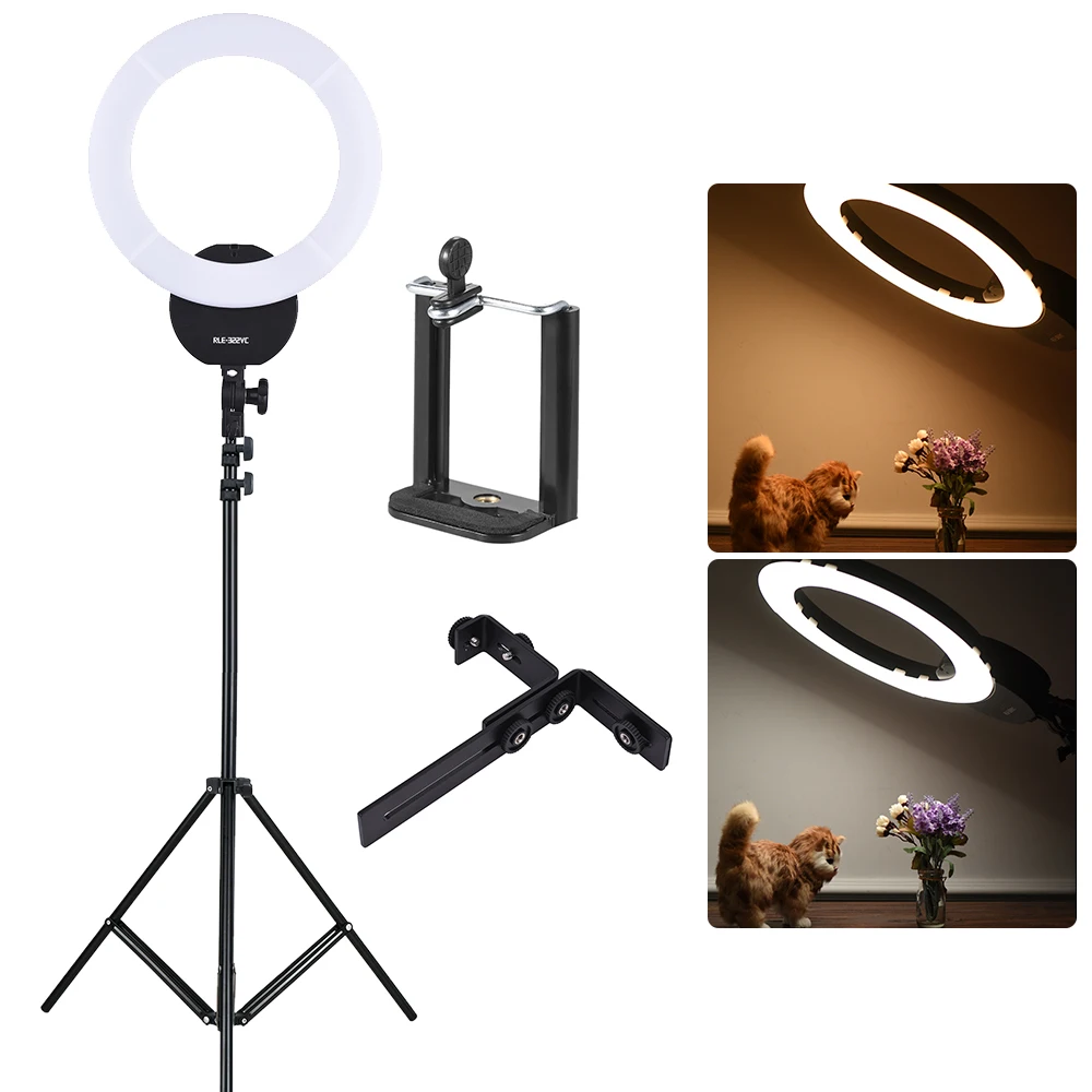 16&quot LED Video Ring Light Dimmable Fill-in Lamp 32W 3000-5600K w/White Filter Carry Bag+Light Stand+Phone Holder | Электроника