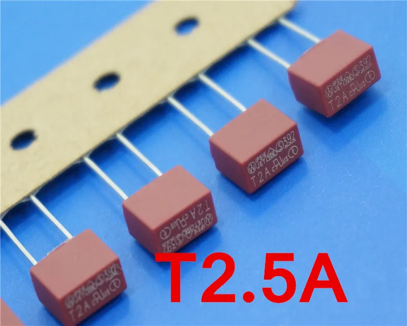 (10 шт./лот) T2.5A 250V TE5 медленный выдувной миниатюрный предохранитель UL VDE RoHS 2.5A