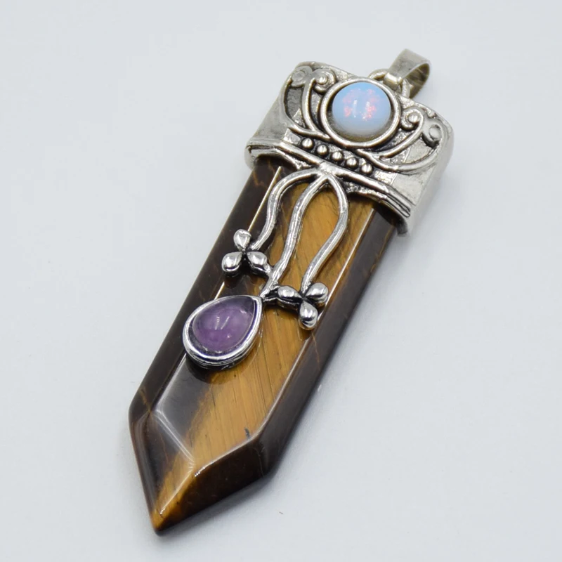 Натуральный драгоценный камень подвески в форме меча для ожерелье маятники