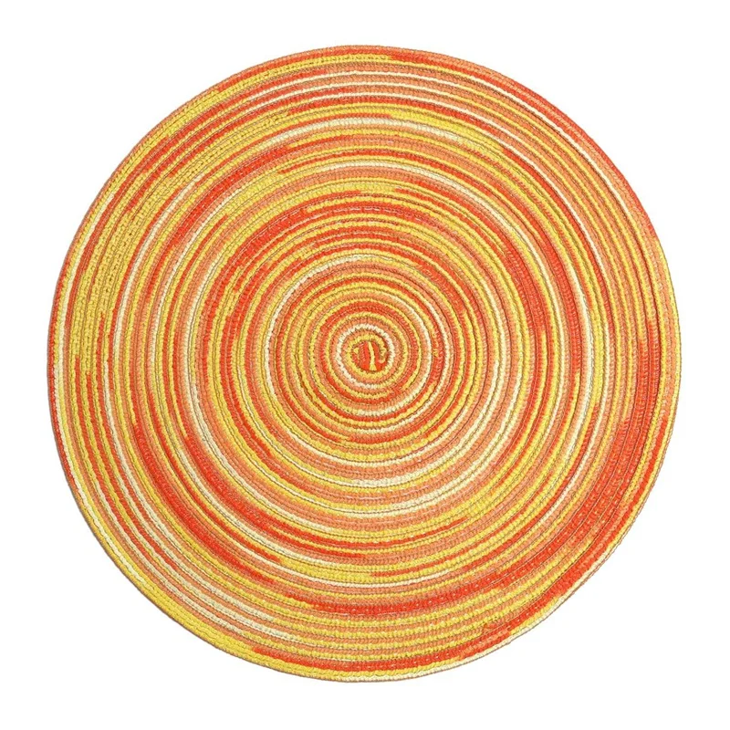 12x Braided Colorful Round Place Mats for Kitchen Dining Table Runner Heat Insulation Non-Slip Washable Fall Placemats | Дом и сад
