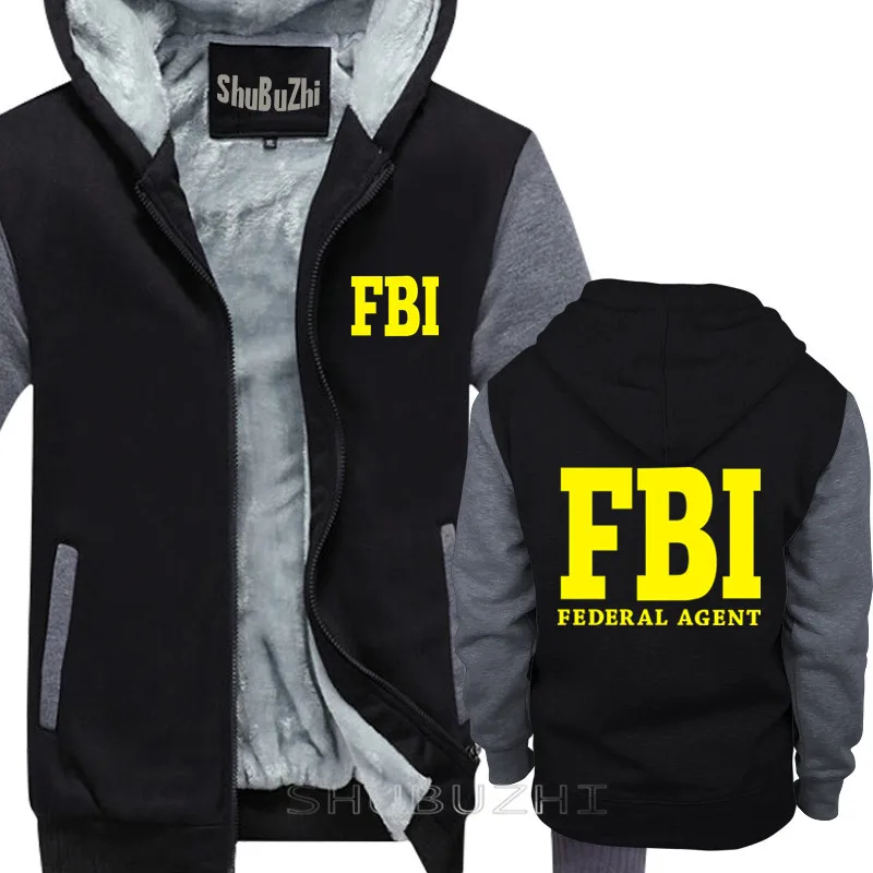 black grey Federal Agent Bureau Of Investigation FBI Толстая куртка Мужская t Agent Секретная служба полицейский Забавный пуловер sbz5167 - Цвет: black grey