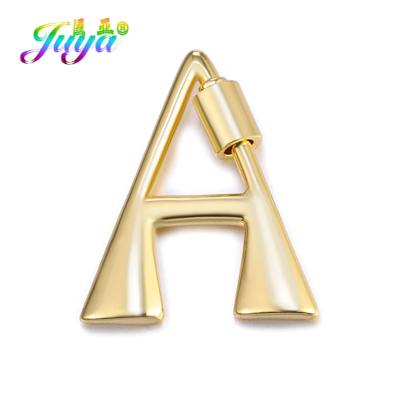 

Juya DIY Pendant Jewelry Making Accessories Supplies Handmade 26 Alphabet Letters Fastener Lobster Screw Clasps Wholesale