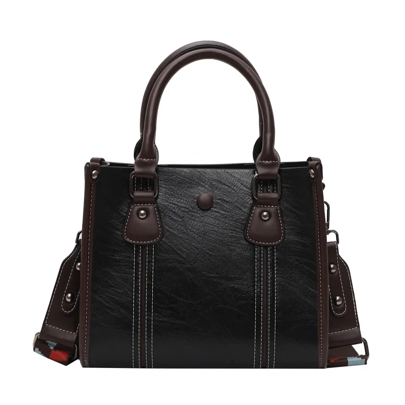 

New autumn vintage fashion tote ladies large-capacity texture shoulder messenger bag