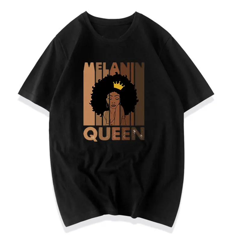 

Women Tops African Black Melanin Female T-shirt Wholesale Cheap Woman Black Queen Melanin Queen T Shirt