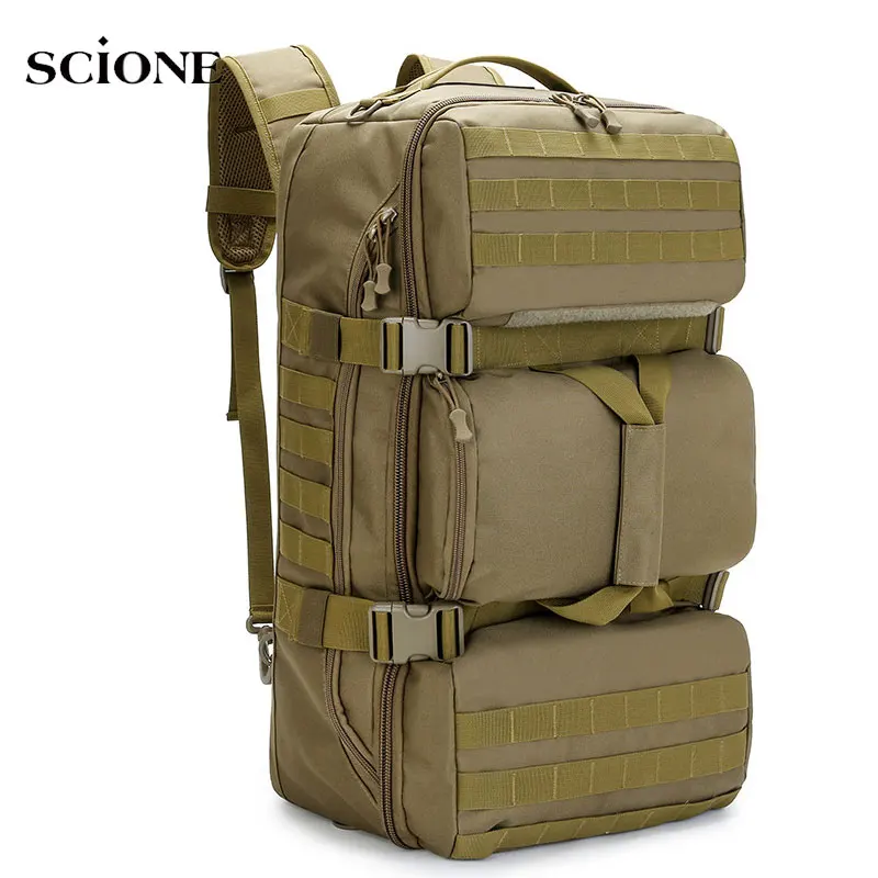 65L Camping Backpack Luggage Bag Outdoor Military Tactical Trekking Travel Bag Climbing Army Bags Sports Men Molle Bag XA944WA
