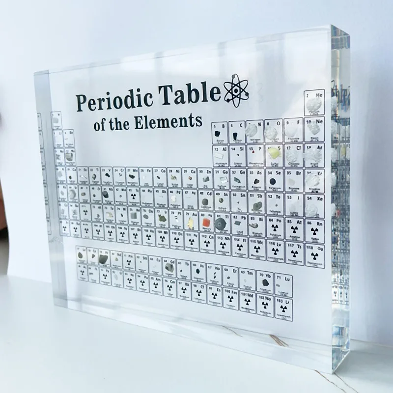 

Periodic Table With Real Elements Acrylic Decoration of Chemistry of Chemical Element Display Kids Birthday Gifts Home Decor