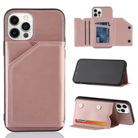 luxury pu leather flip phone case for iphone 11 12 pro max mini xs max x xr 8 7 plus se 2020 wallet card slots stand cover case