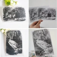 retro country landscape clear stamps rubber silicone seal for diy scrapbooking card making album decoroation crafts