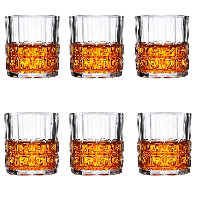 

Hellodream old fashioned lead-free whiskey glass for scotch bourbo Set of 4-8.45 oz