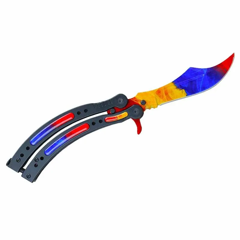 

13cm x 9cm for Butterfly Knife Camper Truck Decal Personality Creative Car Stickers for SUV MPV RV Scratch Sticker Car styling