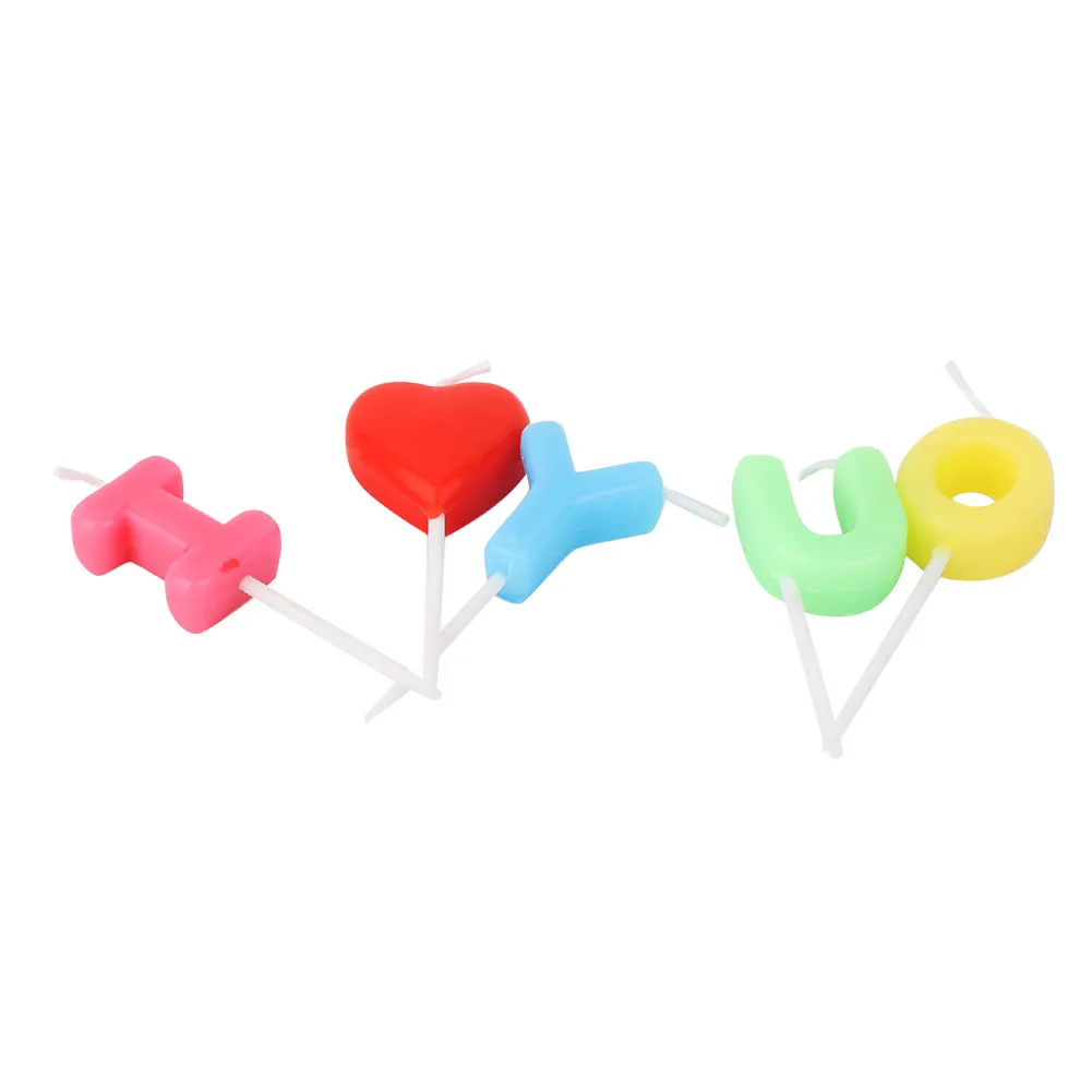Музыкальная Светодиодная свеча с надписью I LOVE YOU, вечерние, праздничные, на день рождения, свадьбу, романтическая Свеча для торта, на Рождество