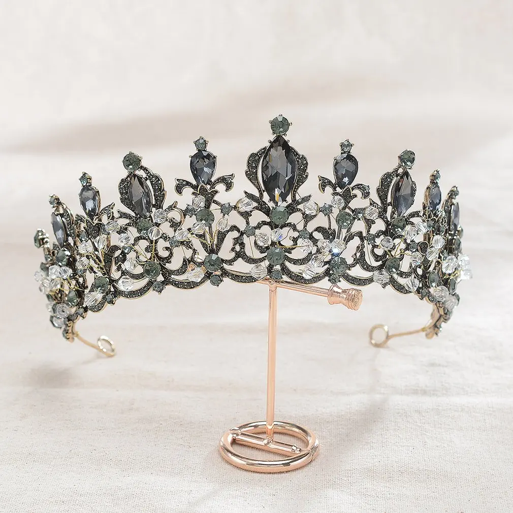 Черная Корона винтажная барокко Хрустальная корона головная повязка аксессуары