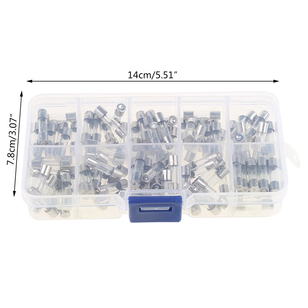 

100Pcs/Box 5x20mm Fast Blow Glass Fuse Assorted Kit 250V 0.2-20A for Car Truck