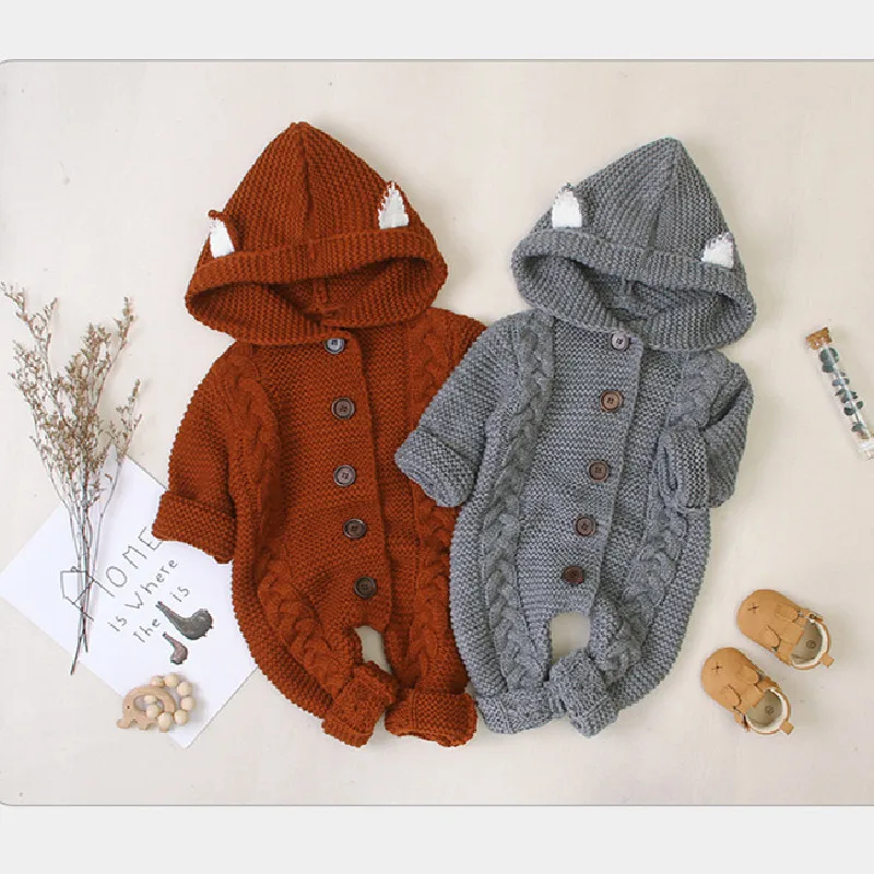 Комбинезон для новорожденных Осень зима 2020 вязаная одежда малышей комбинезон