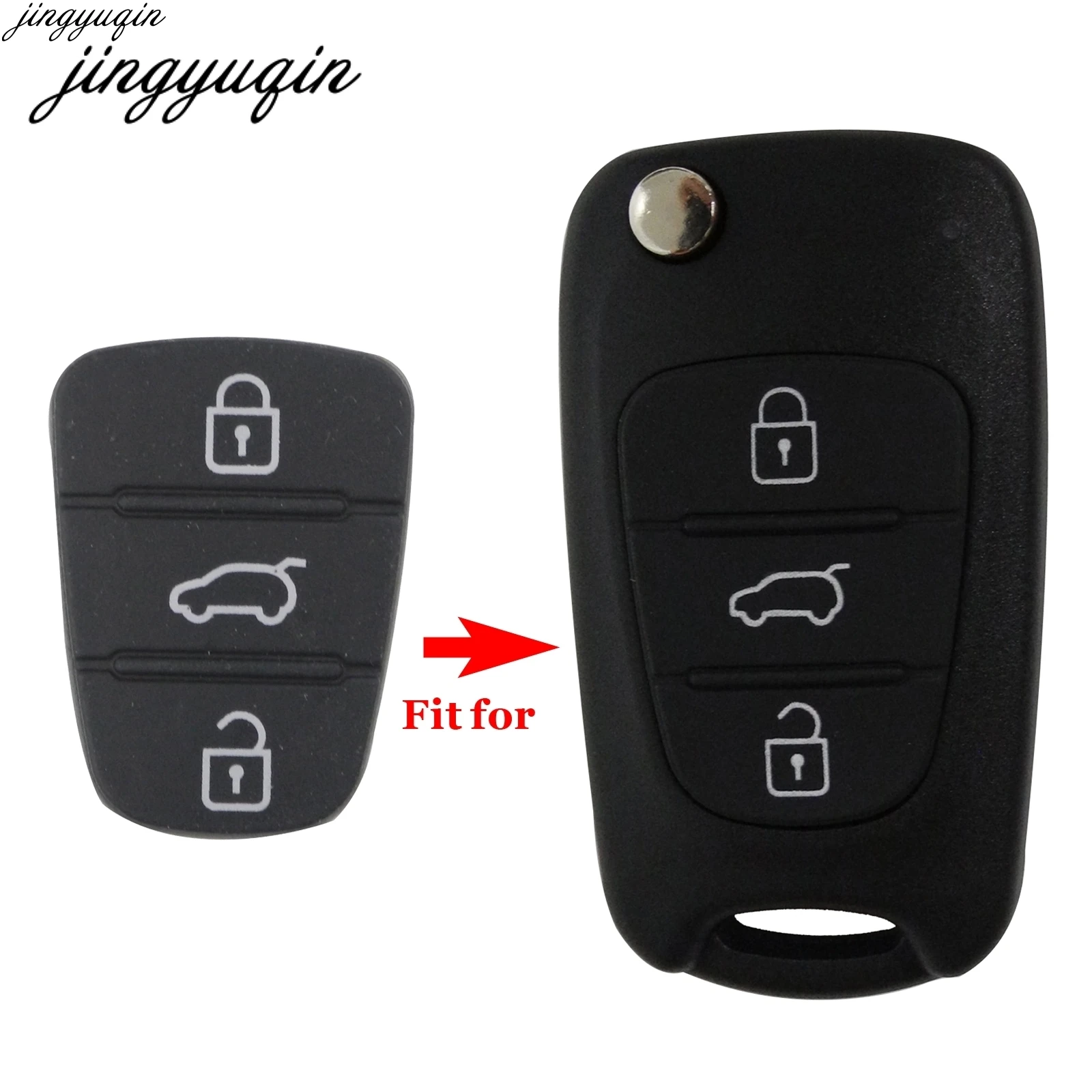 100 шт Резина 3 кнопки флип силиконовая Кнопка накладка чехол для дистанционного