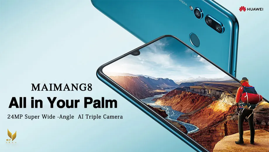 Huawei Maimang 8 мобильный телефон 6,21 ''Kirin 710 Octa Core 6 ГБ 128 ГБ Android 9,0 отпечатков пальцев ID GPU Turbo 2,0