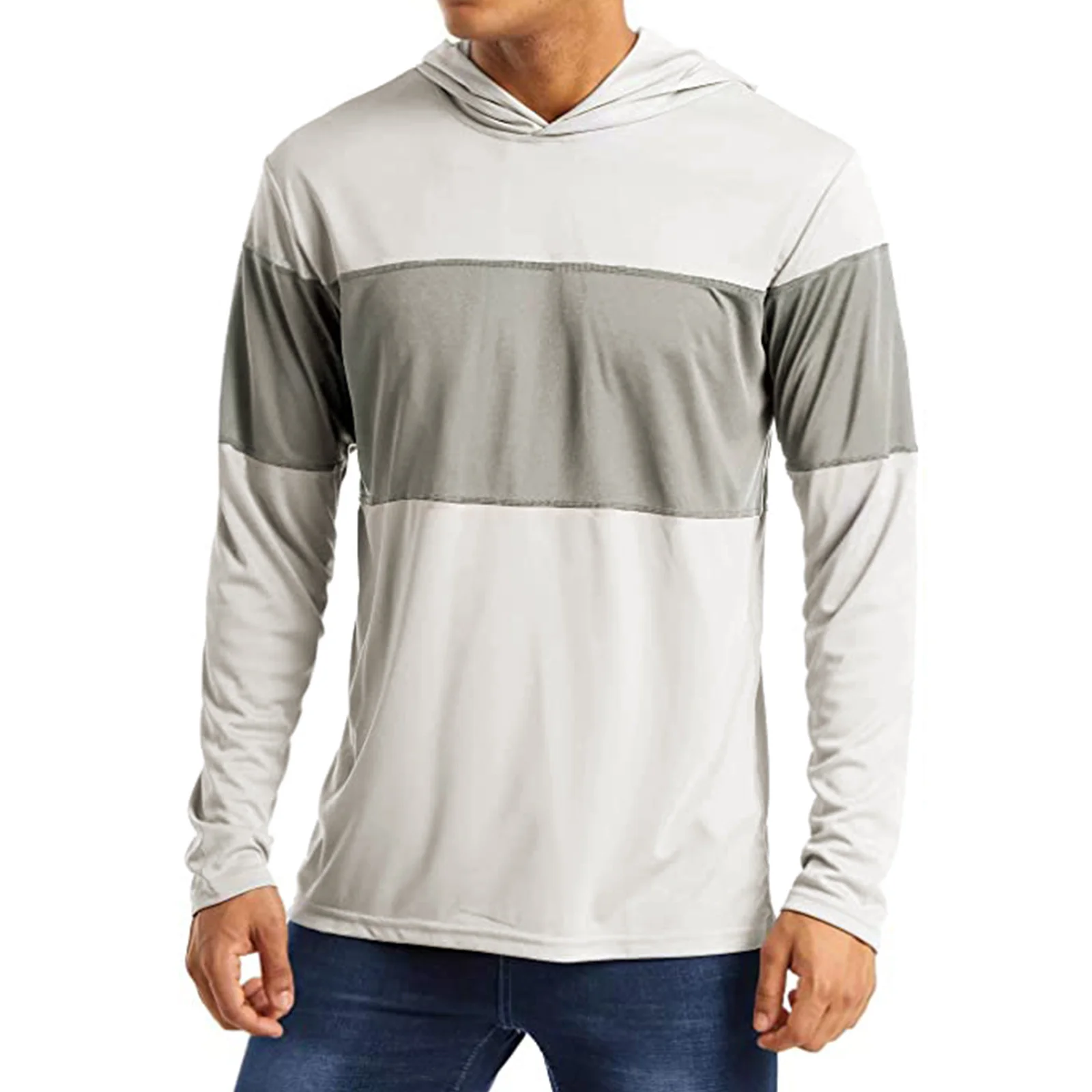 

Men's New Print Stitched Hoodie Casual Long Sleeve T-shirt