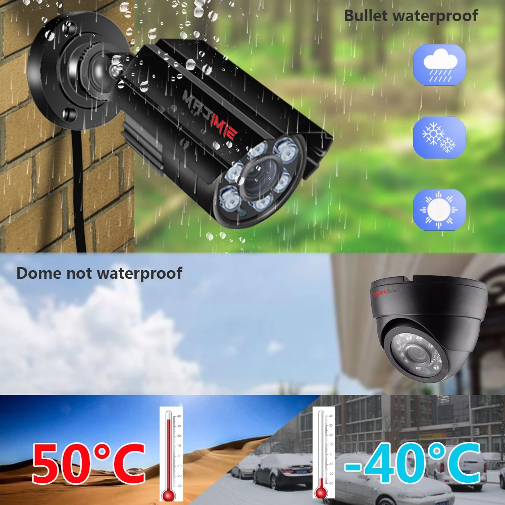 

4K Ultra HD Video Surveillance Camera Kit 8X 8MP 8ch H265 DVR 30mNight Vision Out Door Wate Proof SIMICAM Cctv Security System