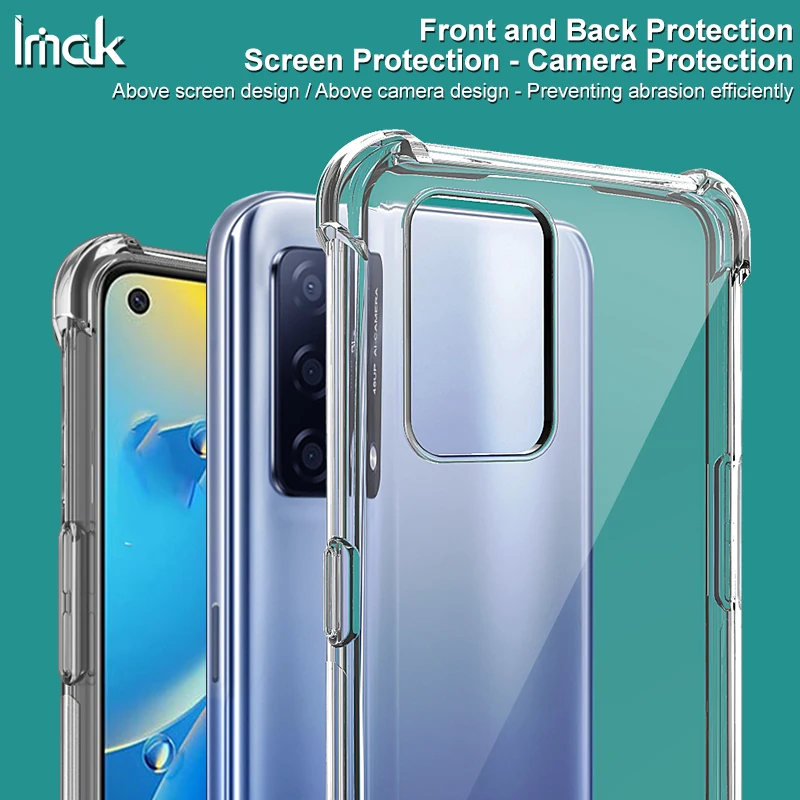 

For OPPO F19 4G TPU Phone Case IMAK Soft Silicone Shockproof Protect By Airbag Corner Back Cover Shell for OPPO A74 4G
