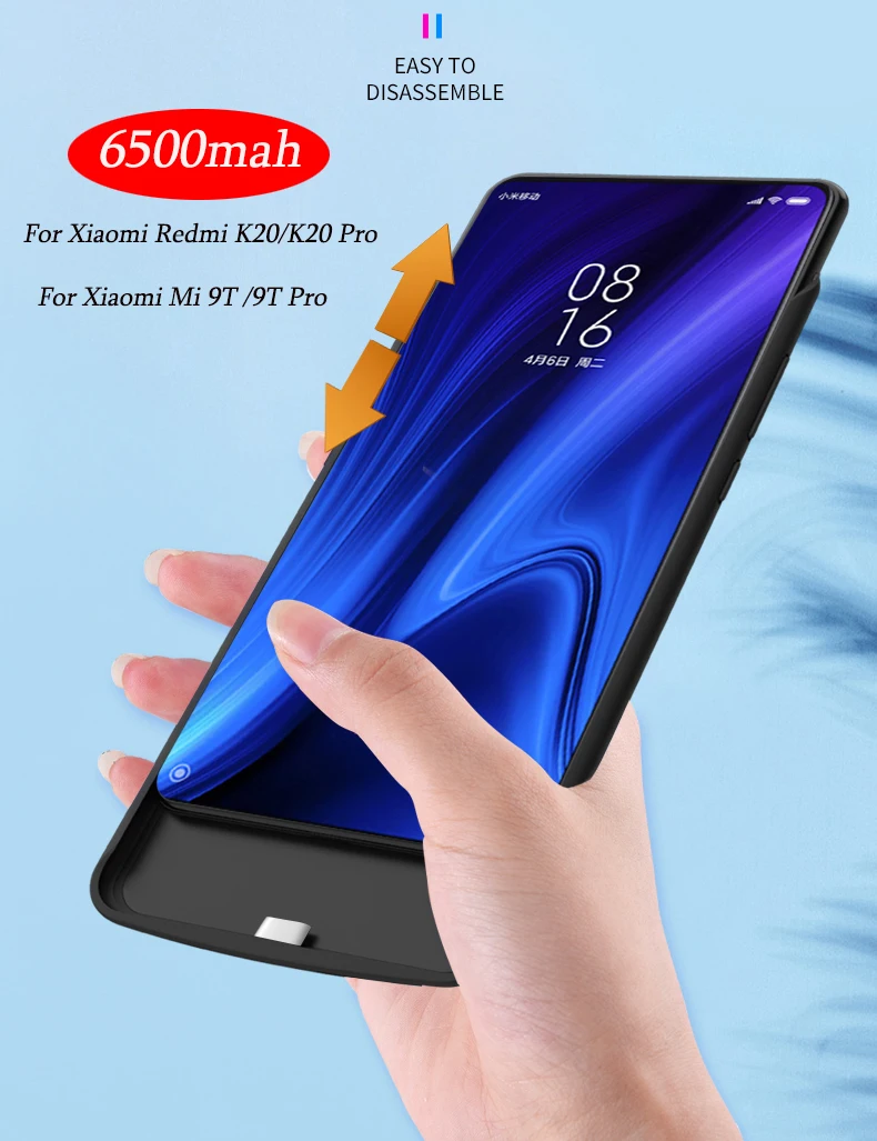 Высокое качество, 6500 мАч, чехол для внешнего аккумулятора для Red mi K20/K20Pro, запасная батарея для Xiaomi mi, 9 T/9 T Pro, чехол для аккумулятора