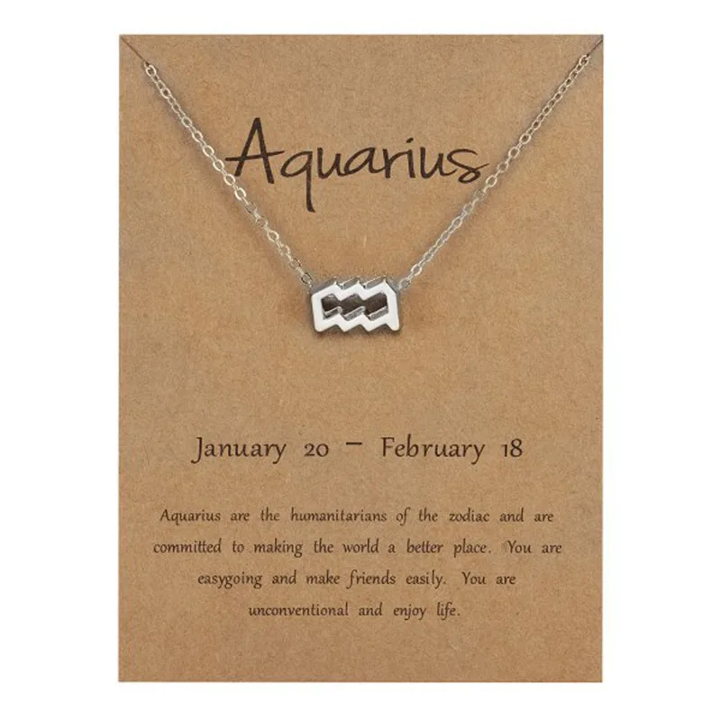 

New Constellation Zodiac Necklaces Jewelry for Women Antique Style Designed 12 Horoscope Taurus Aries Leo Necklaces Gifts