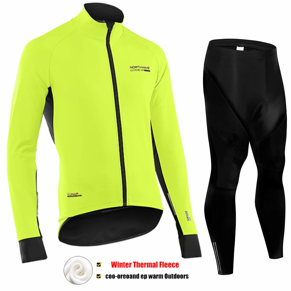 Pic Color Northwave теплая Зимняя Теплая Флисовая велосипедная одежда NW Мужской трикотажный костюм для езды на велосипеде MTB Одежда комбинезон комплект - Цвет: Pic Color