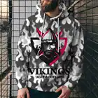 Новинка, толстовка в скандинавском стиле с принтом хищника викингов, модный универсальный свободный уличный тренд, МужскаяЖенская толстовка с капюшоном, большие размеры