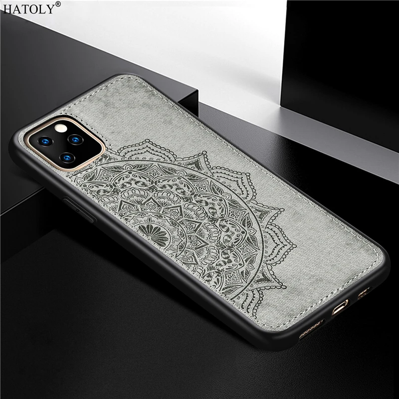 

For Cover iPhone 11 6.1" Case TPU Frame Cloth Fabric Back Cover For iPhone 11 Protective Phone Bumper Case For iPhone 11 Fundas