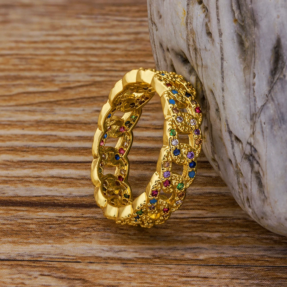 Новое модное милое медное Радужное кольцо AIBEF стразы с кубическим цирконием