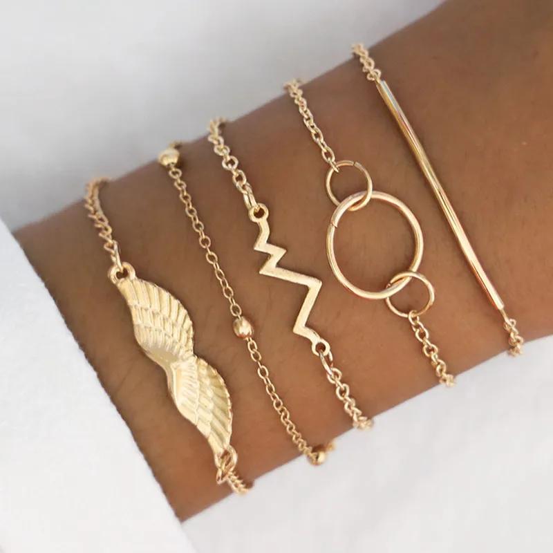 Женский винтажный браслет цепочка DIEZI золотистого и серебристого цветов с