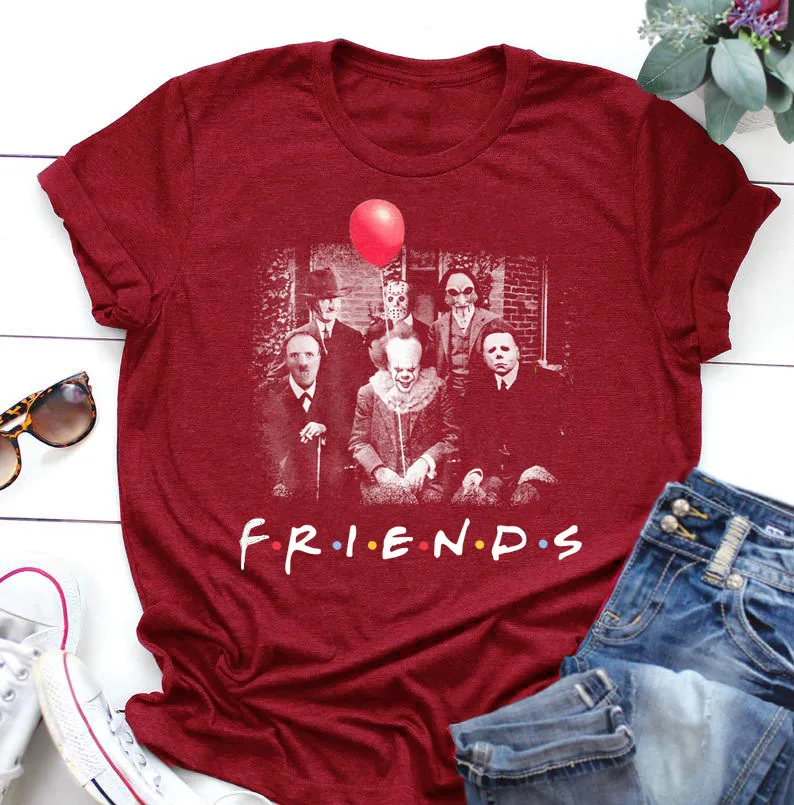 Женские рубашки на Хэллоуин с принтом из фильмов ужасы|Футболки| |