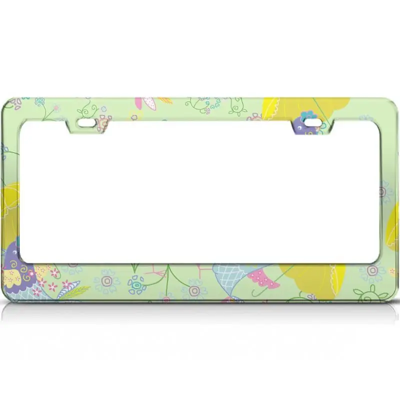 

Peceeta Fish With Umbrella License Plate Frame 2 Holes 1 Frame Matte Aluminum Rust-Proof Rattle-Proof Frame white 16x31cm