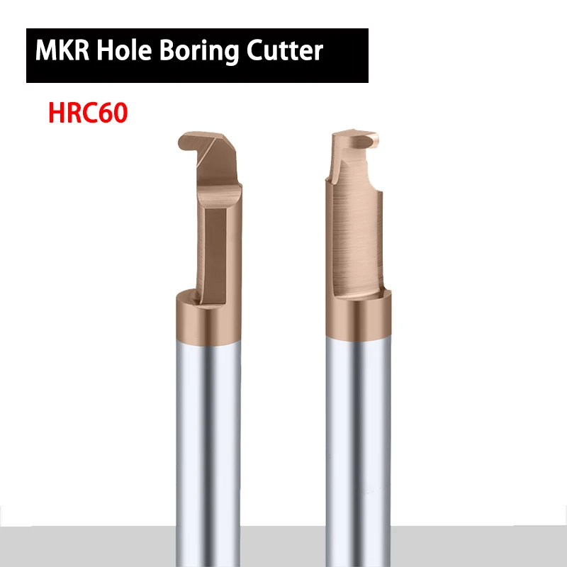

MKR Carbide Lathe Cutting Hole Boring Cutter Tungsten Steel HRC60 Internal Turing Tool Circular Arc Groove Cutting Efficiency