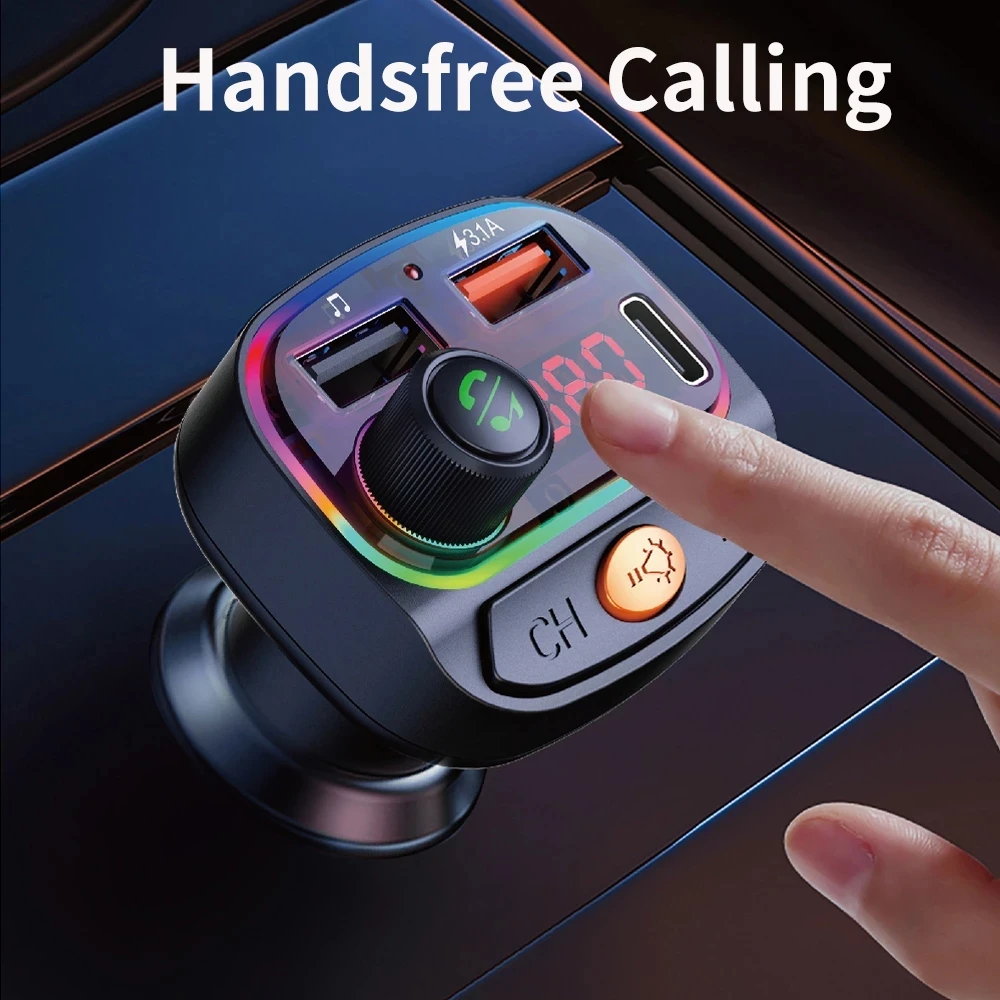 Автомобильный FM-трансмиттер Konrisa Bluetooth 5 0 функция громкой связи QC3.0 + PD18W быстрая