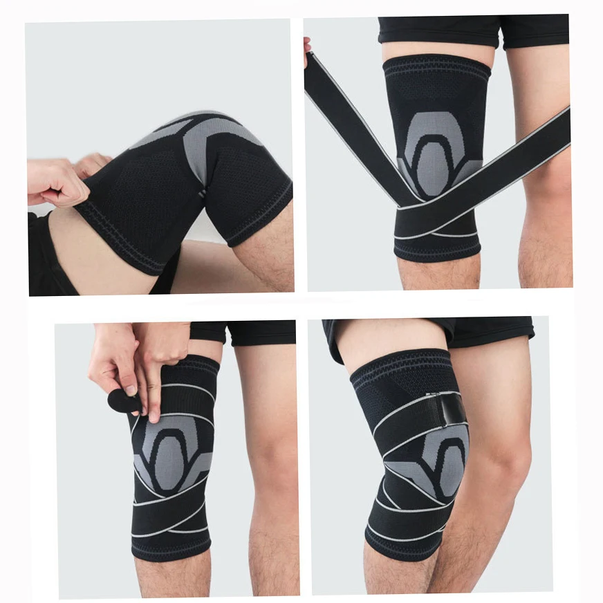 Цветные подтяжки для колена эластичные Нейлоновые Спортивные Компрессионные