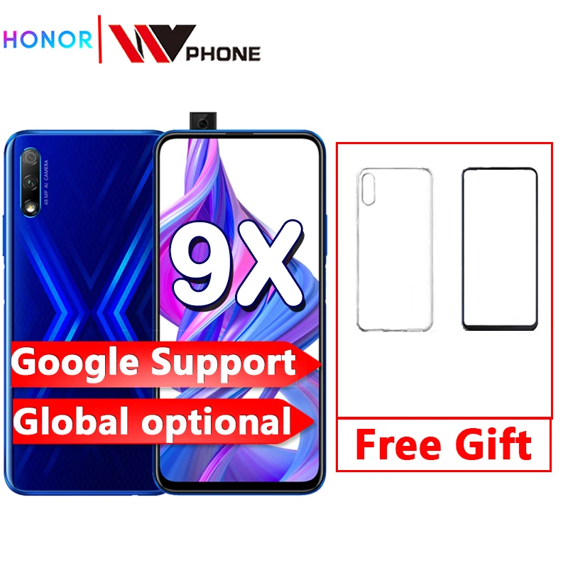 Honor 9x смартфон kirin 810 6 59 дюймов полный экран 48 МП две камеры 4000 мАч GPU Turbo мобильный