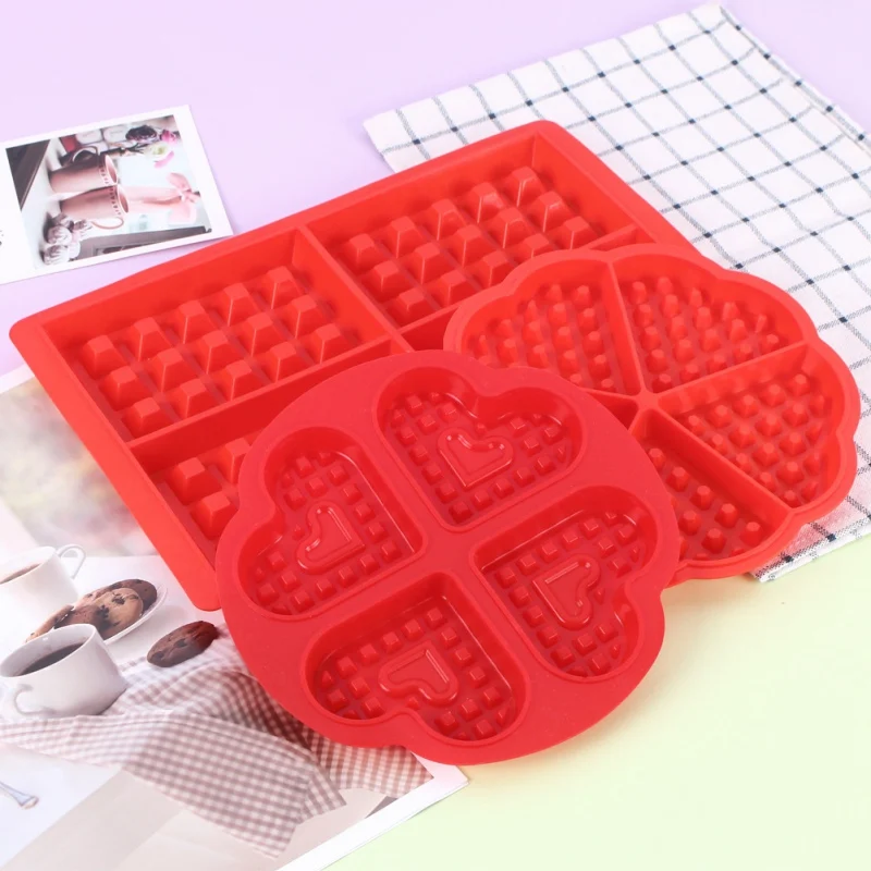 

DIY Silicone Waffle Mold Maker Pan Cake Baking Baked Muffin Cake Chocolate Mold Tray New