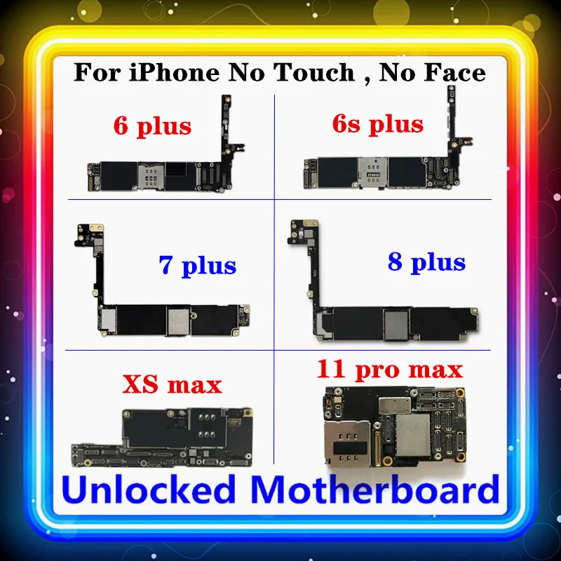 Материнская плата для IPhone 7 Plus 8plus 6plus 6s plus без Touch ID чистая оригинальная замененная