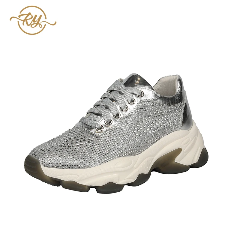 RY-RELAA Женские кроссовки 2018 модные туфли из натуральной кожи обувь на танкетке для