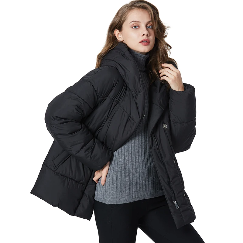 GLO STORY 2019 Новая легкая зимняя куртка пуховик с капюшоном женские свободные