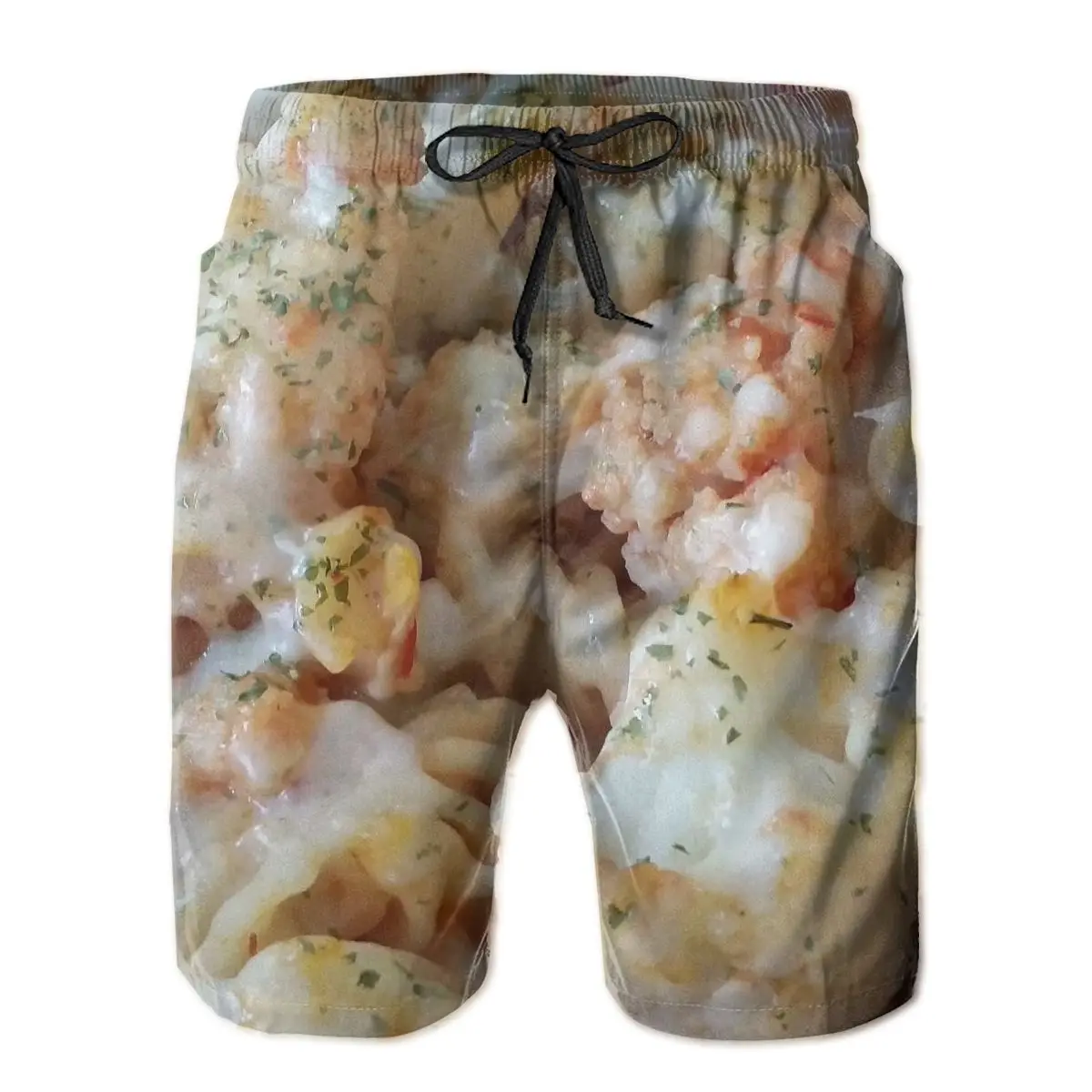 

Summer Men Beach Short Breathable Quick Dry Humor Graphic Food Full Printed,Sausage Party Casual Food Male Shorts
