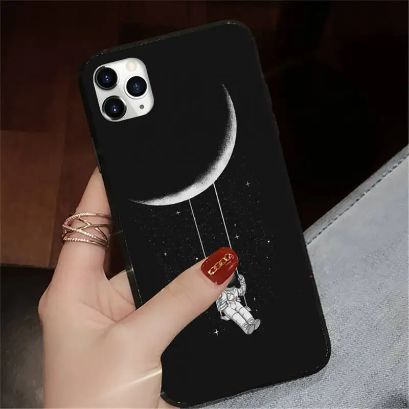 

Cartoon Space universe astronaut Phone Case for iPhone 11 12 pro XS MAX 8 7 6 6S Plus X 5S SE 2020 XR