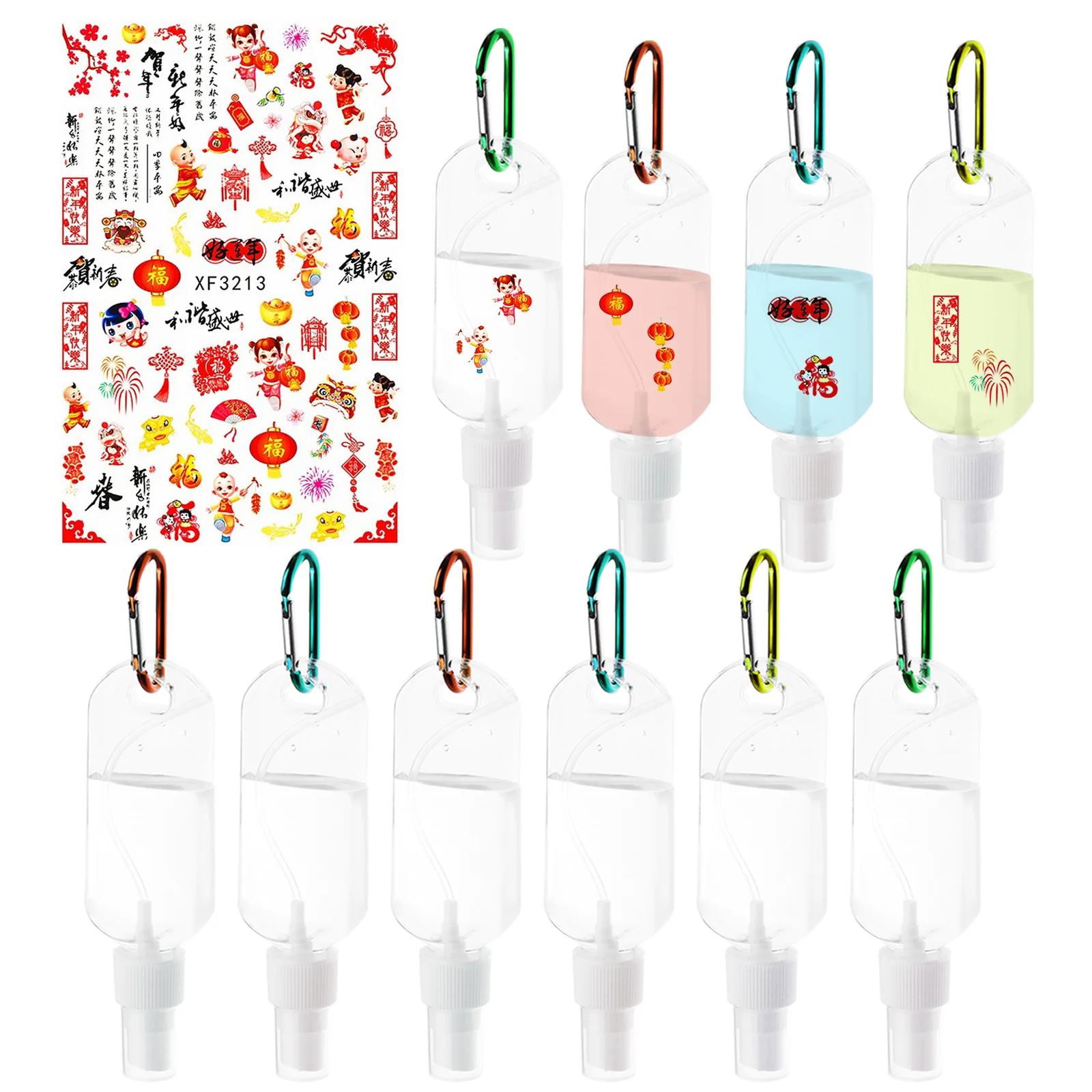 Дезинфицирующее средство для рук Герметичная Бутылка с карабином жидкости 1 7