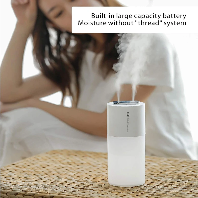 

Double Fog Humidifier,Mini Travel Portable Double Fog Humidifier,with Two Spray Mist,Humidifier for Bedroom Desk