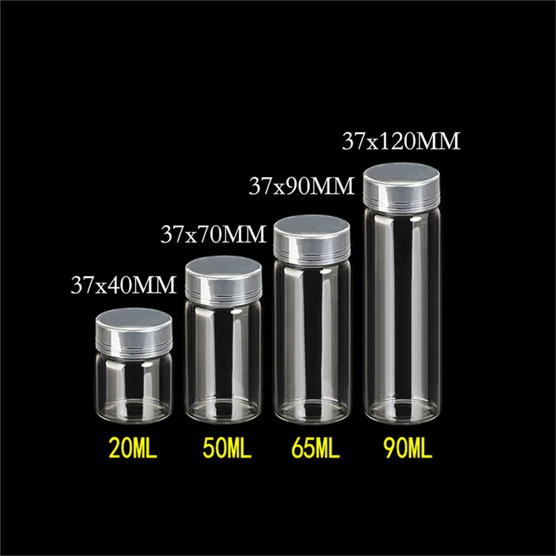 Стеклянные бутылки с серебристой алюминиевой крышкой 20 мл 50 65 90 свадебные