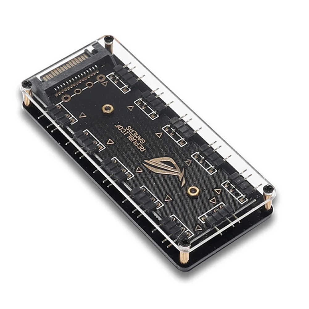 10 Порты RGB вентилятор хаб ПК настольный компьютер 5V 3PIN ARGB удлинитель сплиттер SATA
